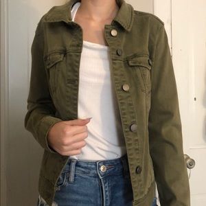 green jean jacket